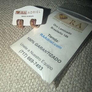 Adriel 18k Gold Plated Rainbow Colorful Earrings Pink,Orange,purple,green